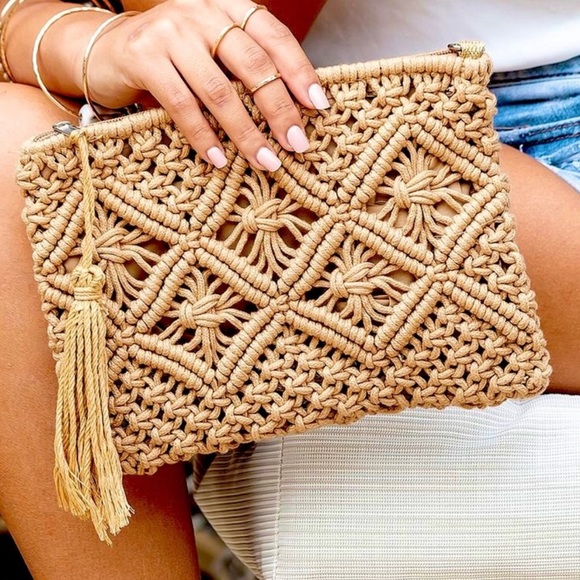 Boho Macrame Clutch - Picture 2 of 5